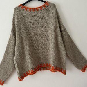 Made in italy Stitched Knitted Oversized Contrasting Piping Jumper One Size